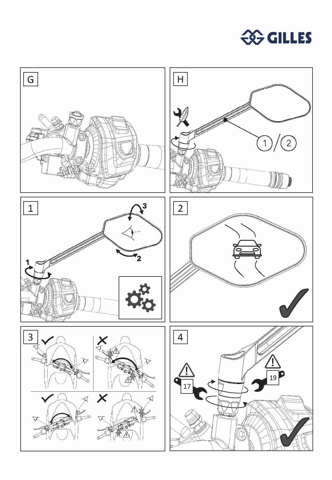 STRATOS Armaturen Spiegel rechts schwarz-matt Artikel-Nr.: M03-03-R-BD