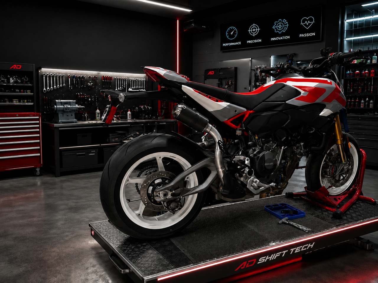 ST2027 Shift-Tech Hypermotard V2 Carbon/Stainless GP Hypertension Mid Mount Slipon Exhaust Regular price
