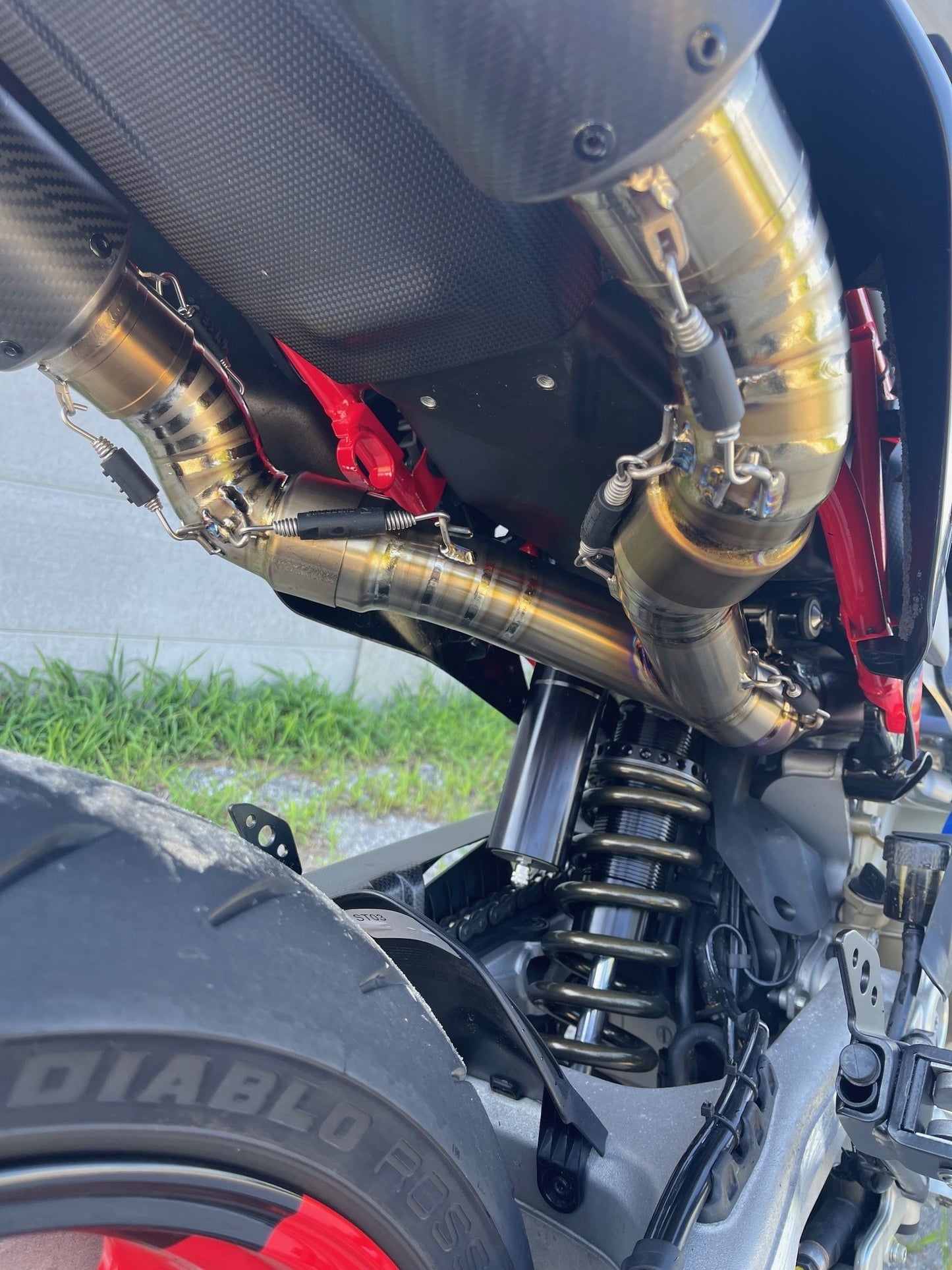 ST3351-2 SHIFT-TECH TITANIUM CAT-LESS HEADER SYSTEM HYPERMOTARD 698