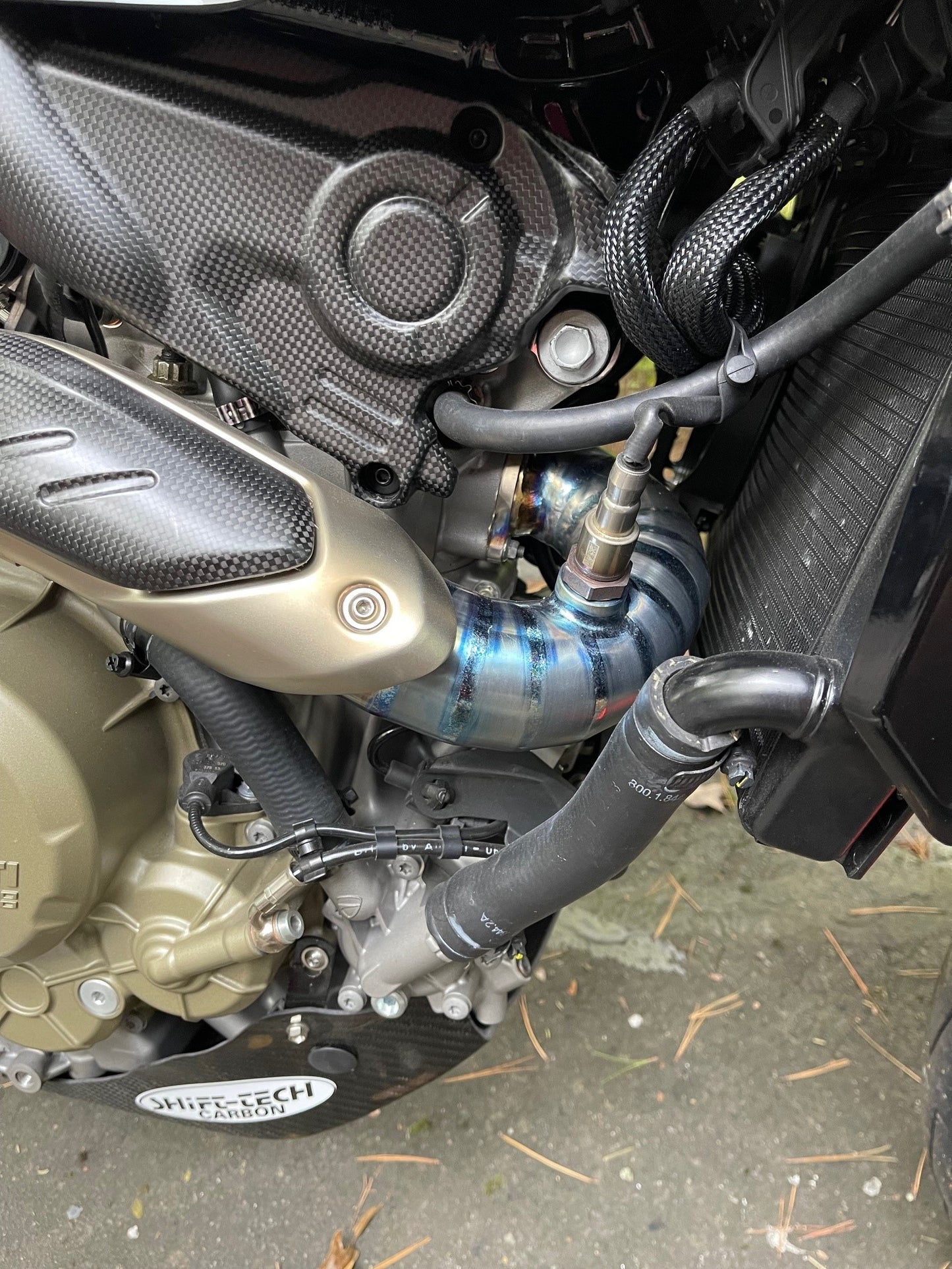 ST3351-2 SHIFT-TECH TITANIUM CAT-LESS HEADER SYSTEM HYPERMOTARD 698