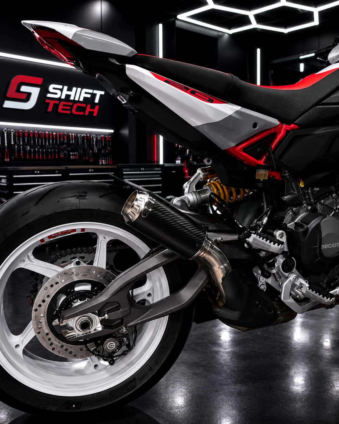 ST2026 SHIFT-TECH HYPERMOTARD 890 V2 26'+ GP HYPERTENSION LOW MOUNT SLIPON EXHAUST KIT