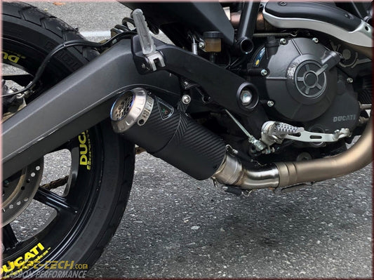 ST3103 CARBON FIBER SLIPON EXHAUST KIT TYPE 2 SCRAMBLER 800/MONSTER 797- Optional DB Killer Available