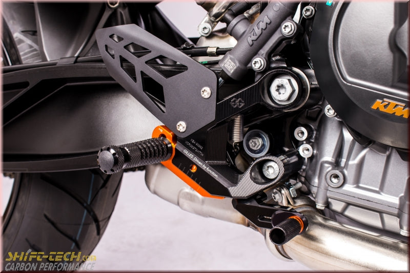 Fußrastenanlage VCR38GT2, schwarz/orange  Artikel-Nr.: VCR38GT2-KT04 KTM 790/890R Duke