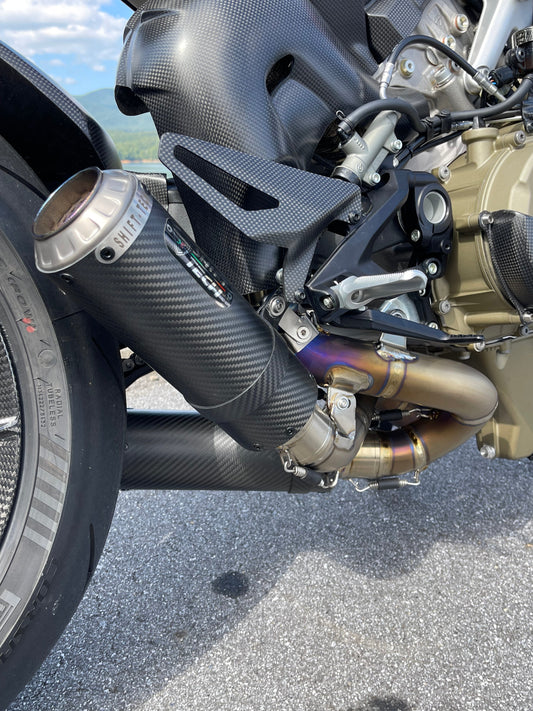 ST1949-7 SHIFT-TECH CARBON/TITANIUM SLIPON EXHAUST SYSTEM STREETFIGHTER V4/PANIGALE V4/S/SP/R